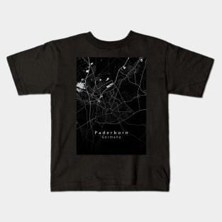 Paderborn Germany City Map dark Kids T-Shirt